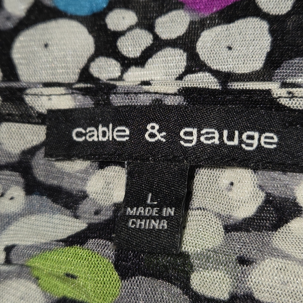 Cable‎ & Gauge Black  Cowl Neck Top with Multicolor Accents - Picture 5 of 8